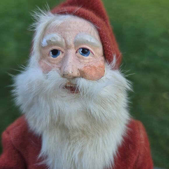 Artisan Made Vintage Santa Father Christmas Signed Fur Beard and Trim Possibly - Picture 6 of 13